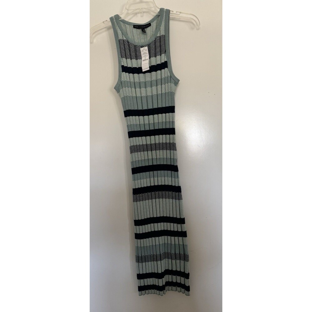 White House Black Market Striped Sweater Midi Shades Of Aqua Size Medium NWT
